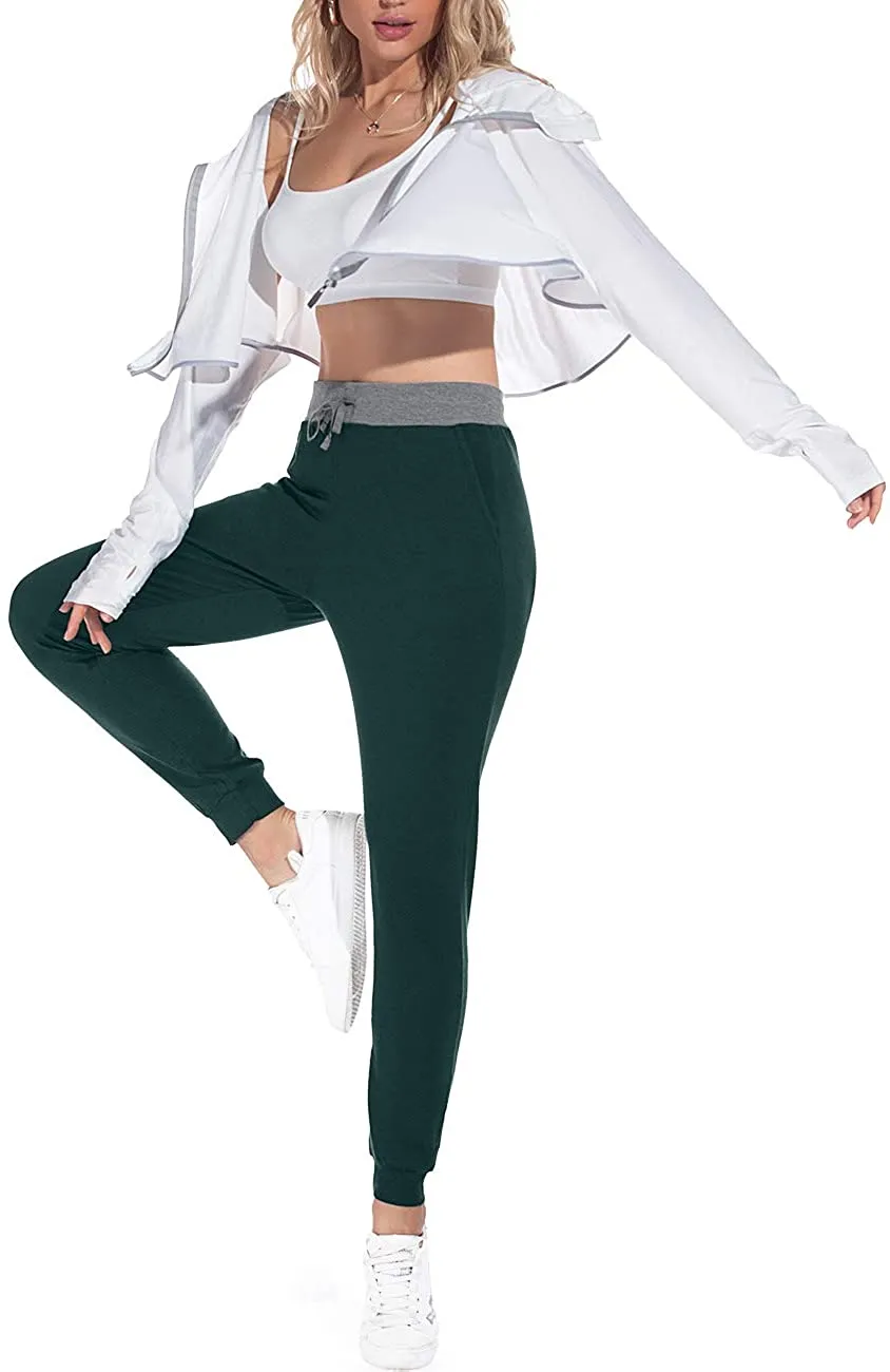 YUNDAI Women Joggers Cozy Cotton Sweatpants Tapered Active Yoga Lounge Track Pants with Pockets